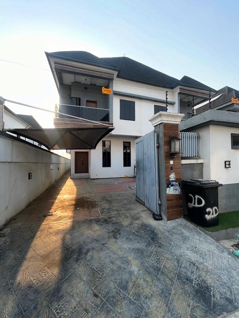Front exterior view of the four-bedroom semi-detached duplex in Chevron Lekki