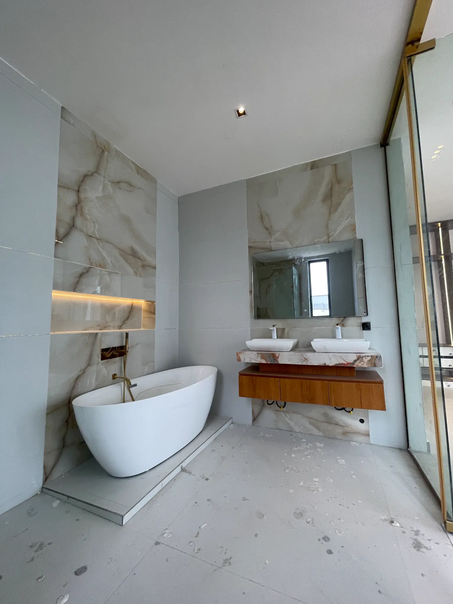 Primary bathroom detail inside the Ikate Lekki duplex