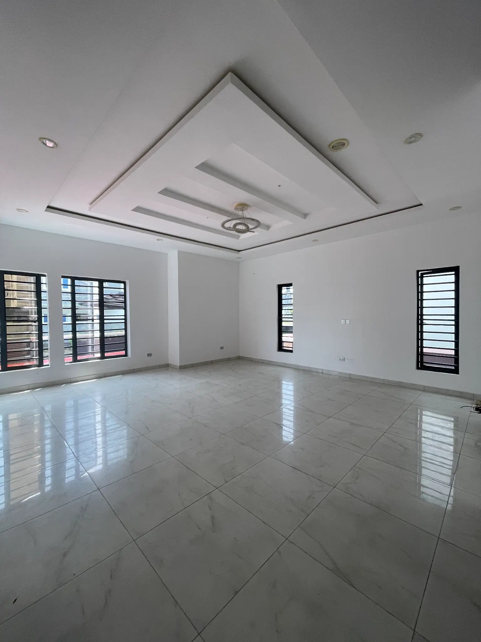 Spacious living area inside the Ikota duplex